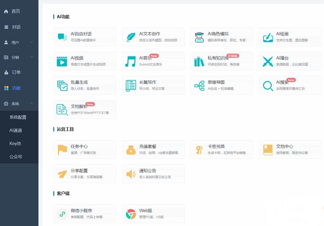 ChatGPT付费创作系统V3.1.3独立版 WEB端+H5端+小程序端 (新增DeepSeek高级通道+新的推理输出格式)