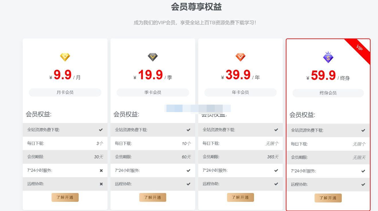 子比主题 – 首页VIP购买小工具（第一版）-爱分享